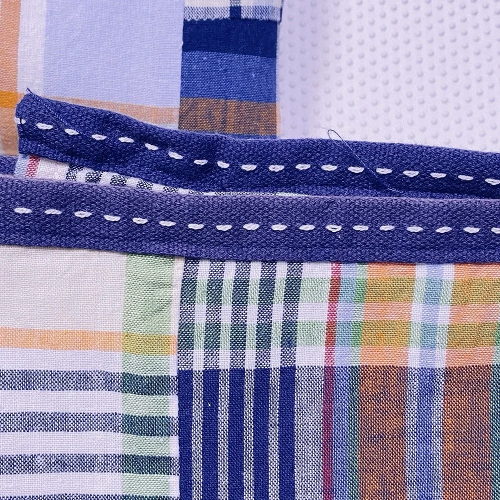 5 Panels Pottery Barn Kids Madras Plaid Patchwork Blackout Curtain Panels 44x63